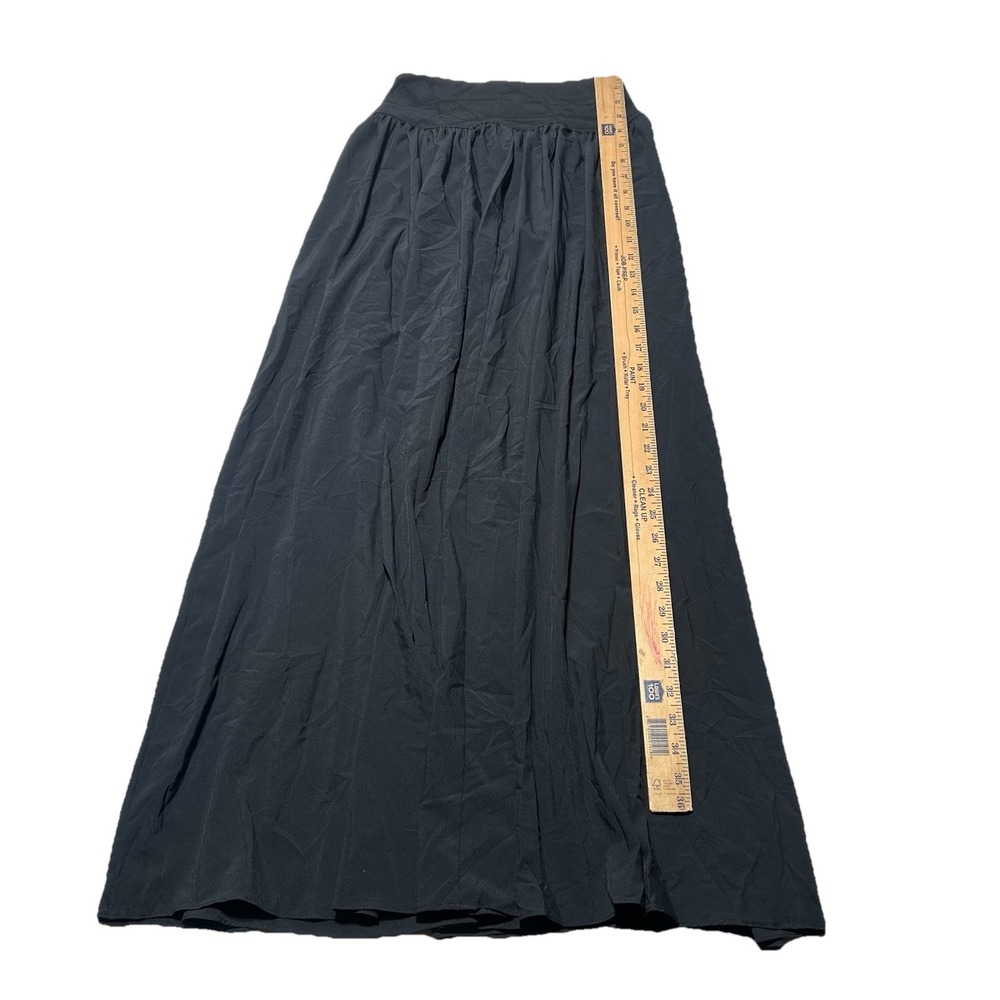 Halara Womens Maxi Skirt Sz Small Black‎ High Slit Built In Briefs Pull On - Picture 2 of 5